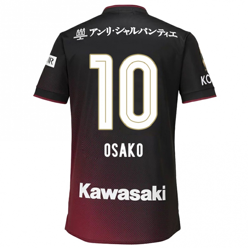 Enfant Football Maillot Yuya Osako #10 Noir Rouge Tenues Domicile 2024/25 Canada