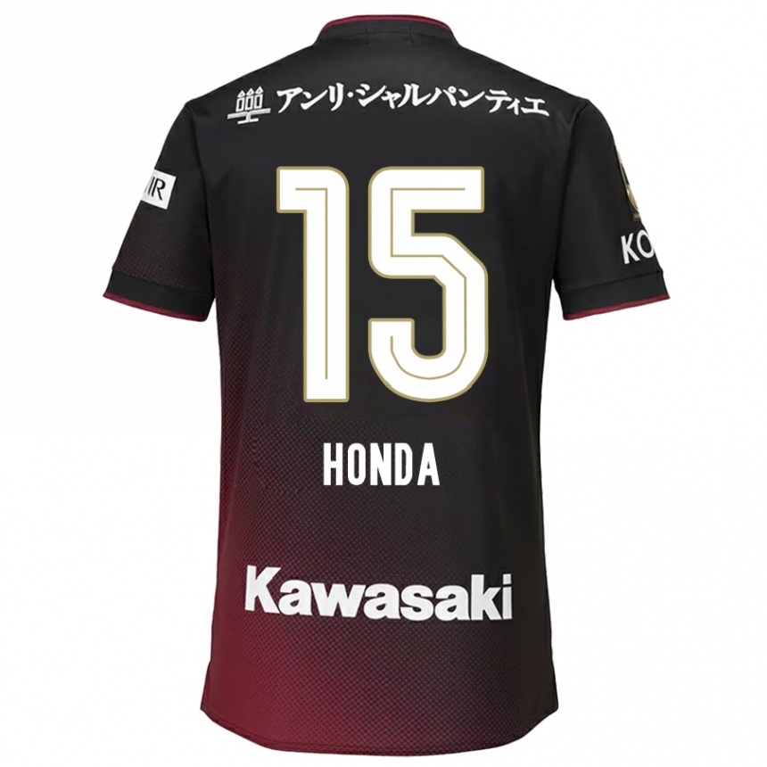 Enfant Football Maillot Yuki Honda #15 Noir Rouge Tenues Domicile 2024/25 Canada