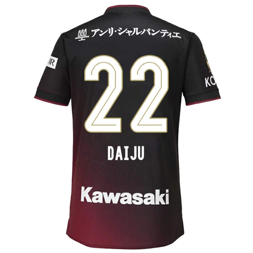 Kids Football Daiju Sasaki #22 Black Red Home Jersey 2024/25 T-Shirt Canada