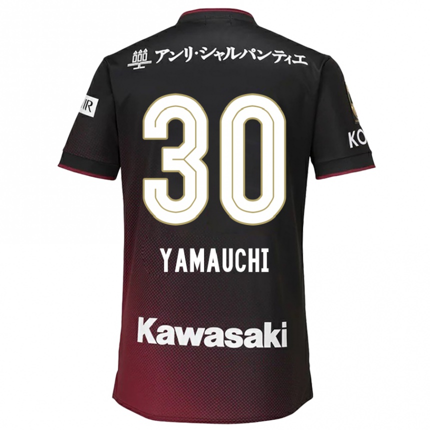 Kids Football Kakeru Yamauchi #30 Black Red Home Jersey 2024/25 T-Shirt Canada