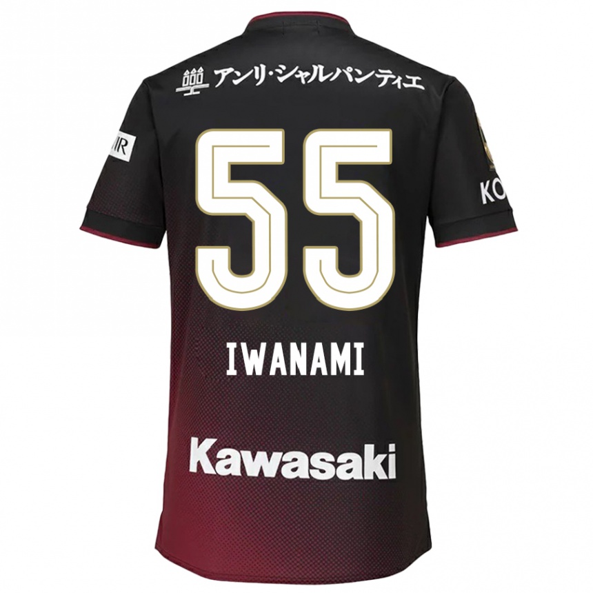 Kids Football Takuya Iwanami #55 Black Red Home Jersey 2024/25 T-Shirt Canada