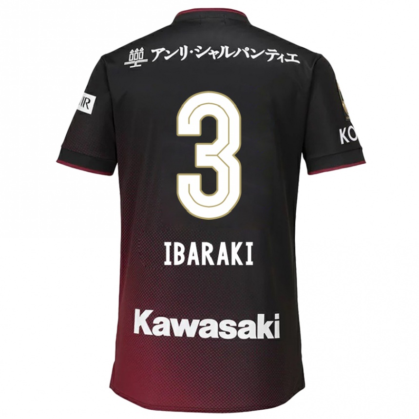 Enfant Football Maillot Riku Ibaraki #3 Noir Rouge Tenues Domicile 2024/25 Canada