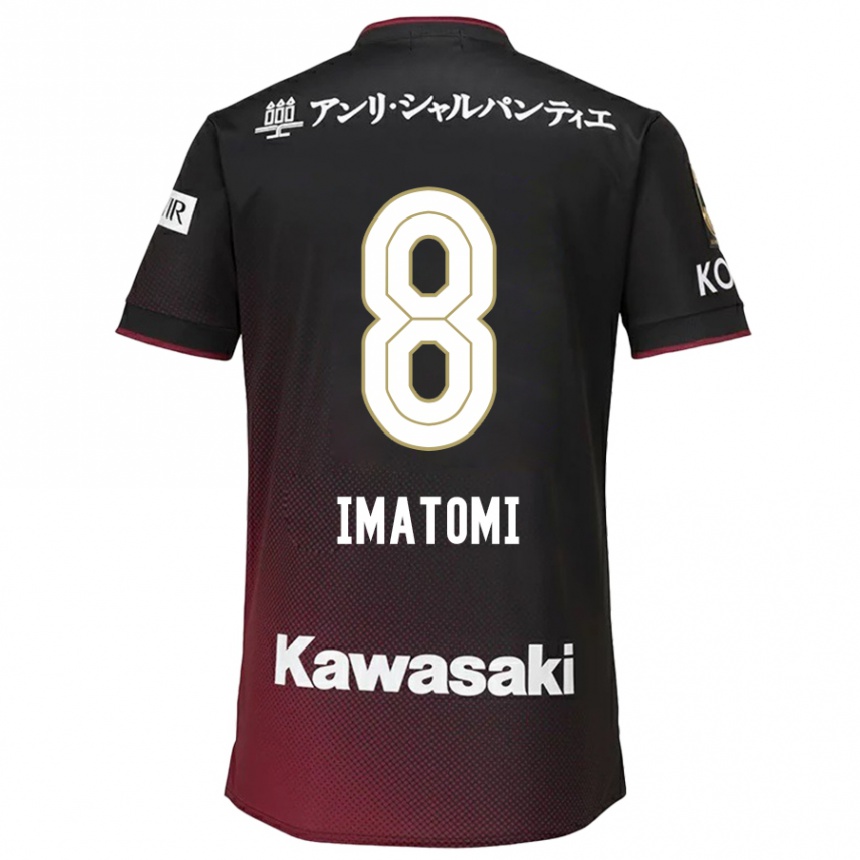 Kids Football Teruya Imatomi #8 Black Red Home Jersey 2024/25 T-Shirt Canada