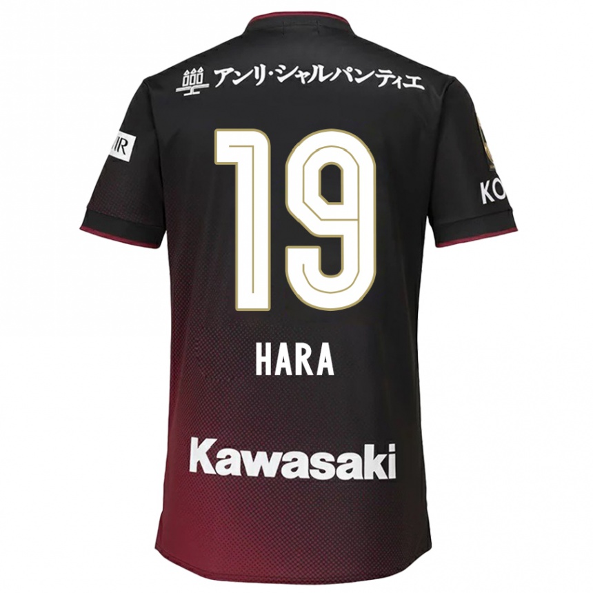 Kids Football Sota Hara #19 Black Red Home Jersey 2024/25 T-Shirt Canada