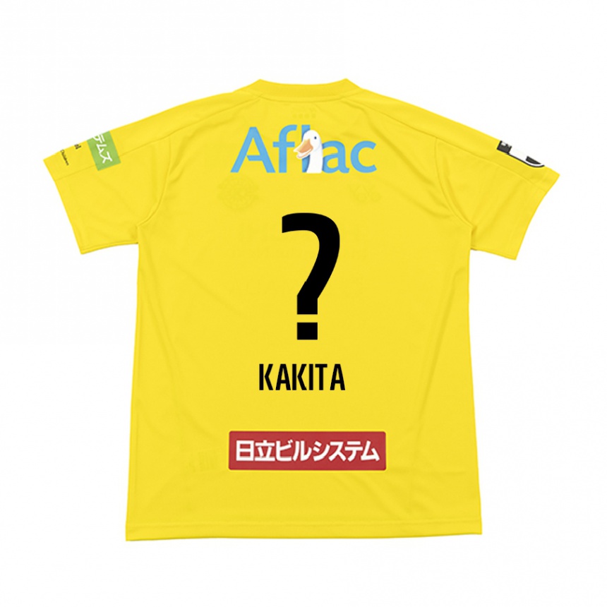 Kids Football Yuki Kakita #0 Yellow Black Home Jersey 2024/25 T-Shirt Canada