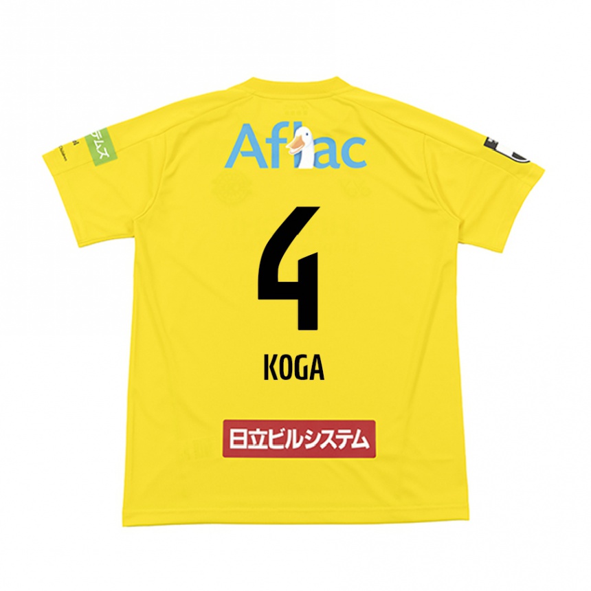 Kids Football Taiyo Koga #4 Yellow Black Home Jersey 2024/25 T-Shirt Canada