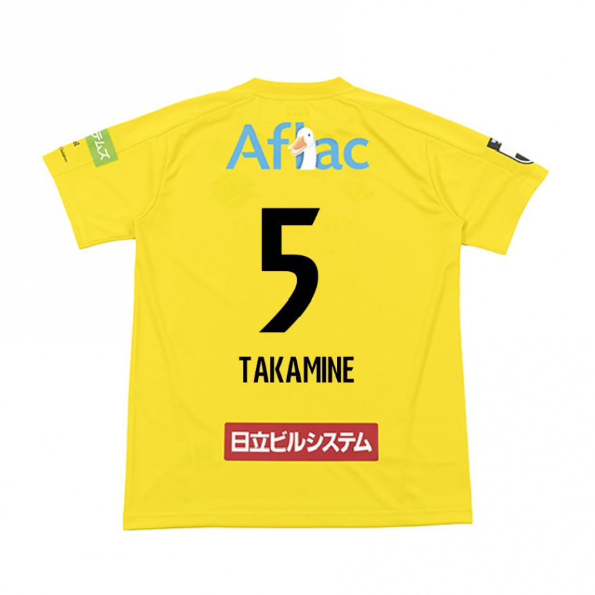 Kids Football Tomoki Takamine #5 Yellow Black Home Jersey 2024/25 T-Shirt Canada