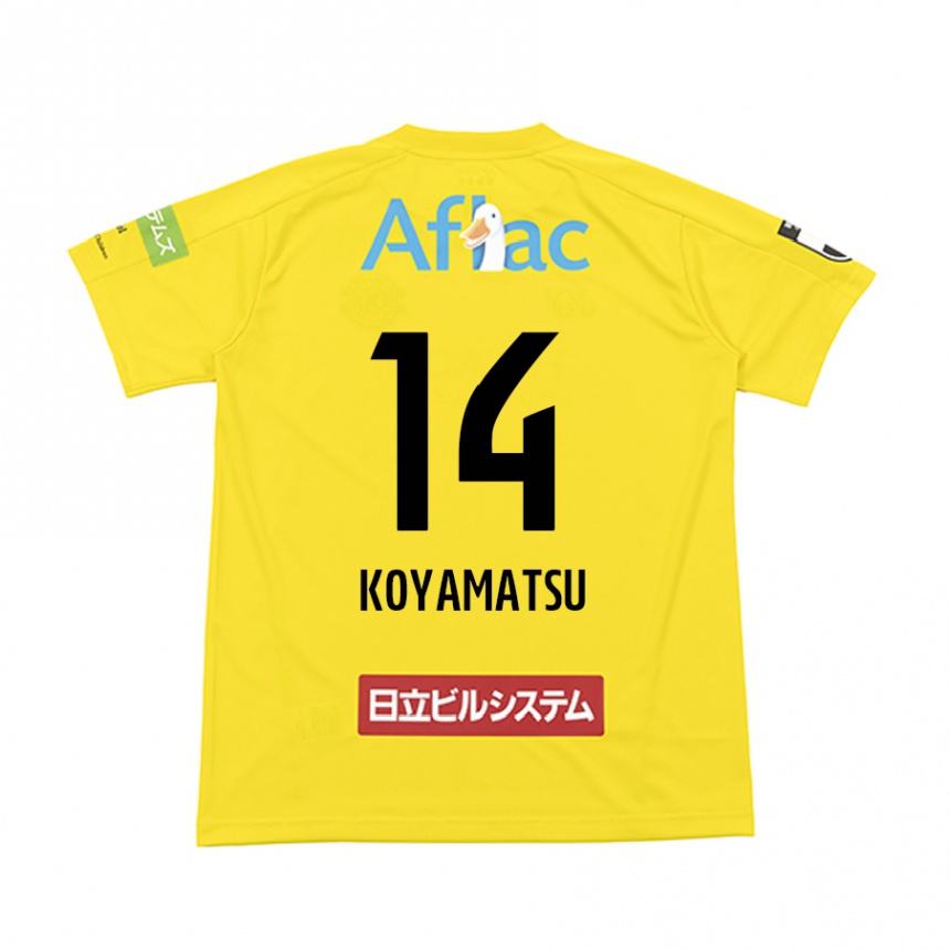 Kids Football Tomoya Koyamatsu #14 Yellow Black Home Jersey 2024/25 T-Shirt Canada