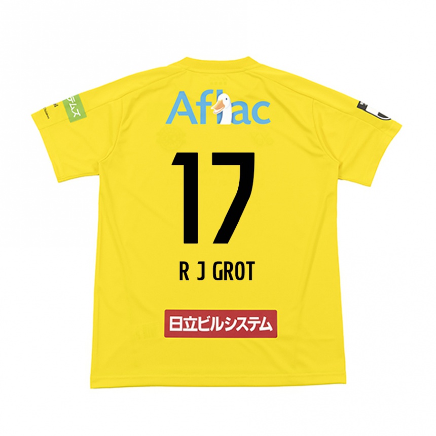 Enfant Football Maillot Jay-Roy Grot #17 Jaune Noir Tenues Domicile 2024/25 Canada