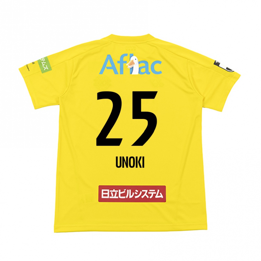 Kids Football Fumiya Unoki #25 Yellow Black Home Jersey 2024/25 T-Shirt Canada