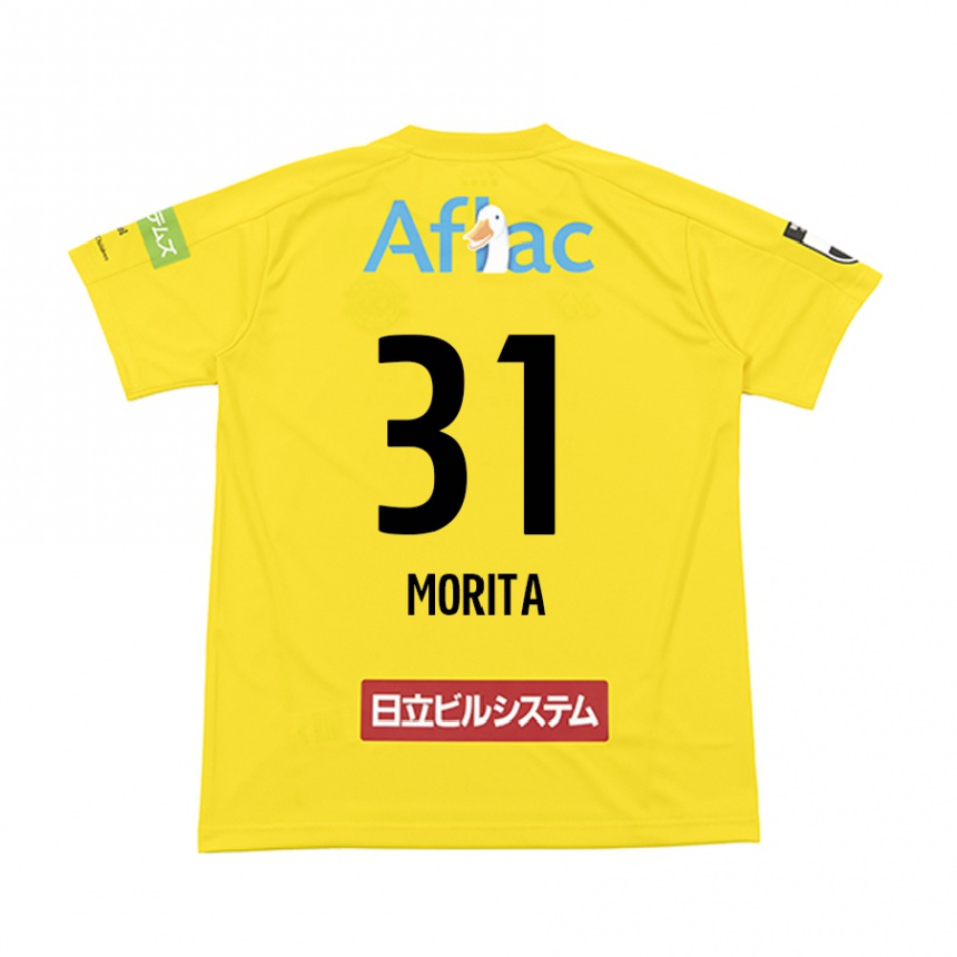 Kids Football Tatsuya Morita #31 Yellow Black Home Jersey 2024/25 T-Shirt Canada