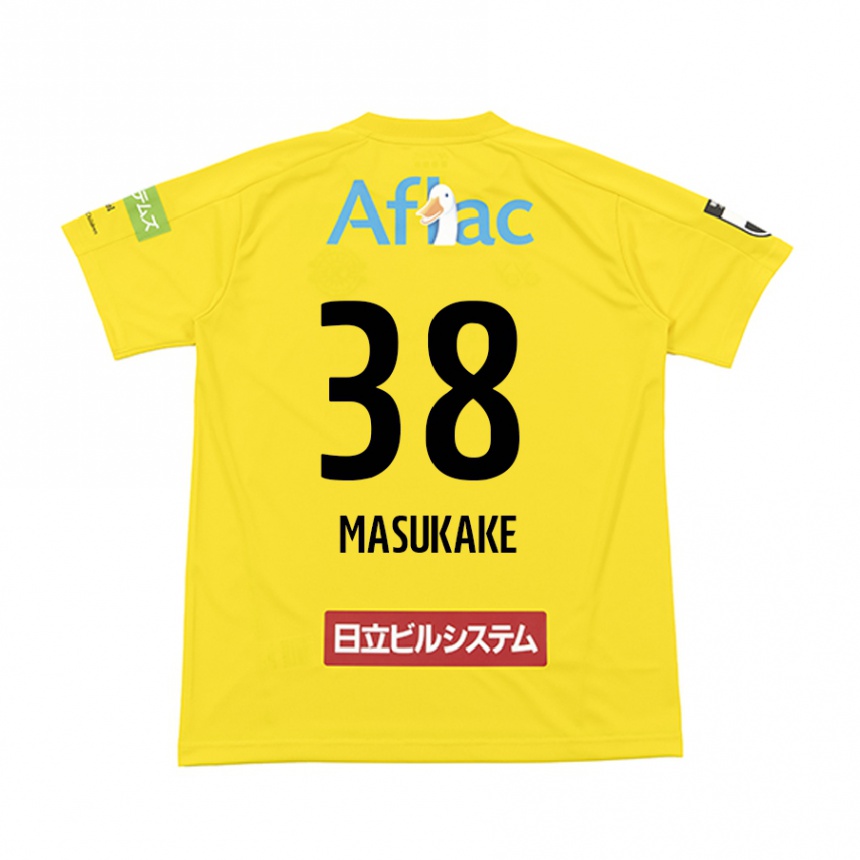 Kids Football Yugo Masukake #38 Yellow Black Home Jersey 2024/25 T-Shirt Canada