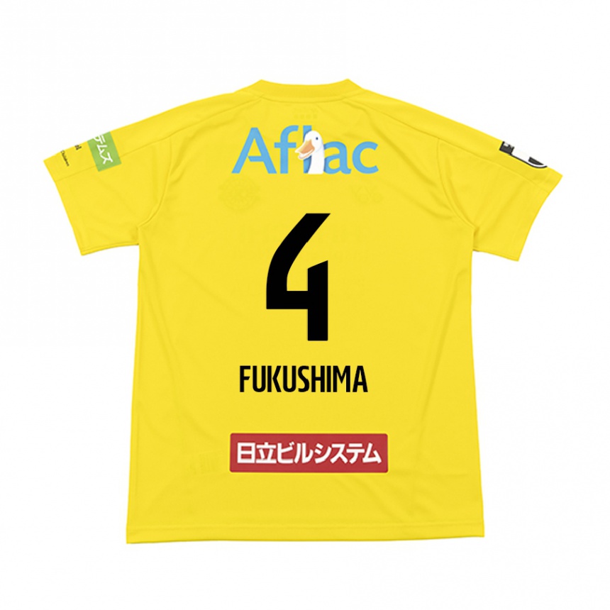 Kids Football Taiga Fukushima #4 Yellow Black Home Jersey 2024/25 T-Shirt Canada