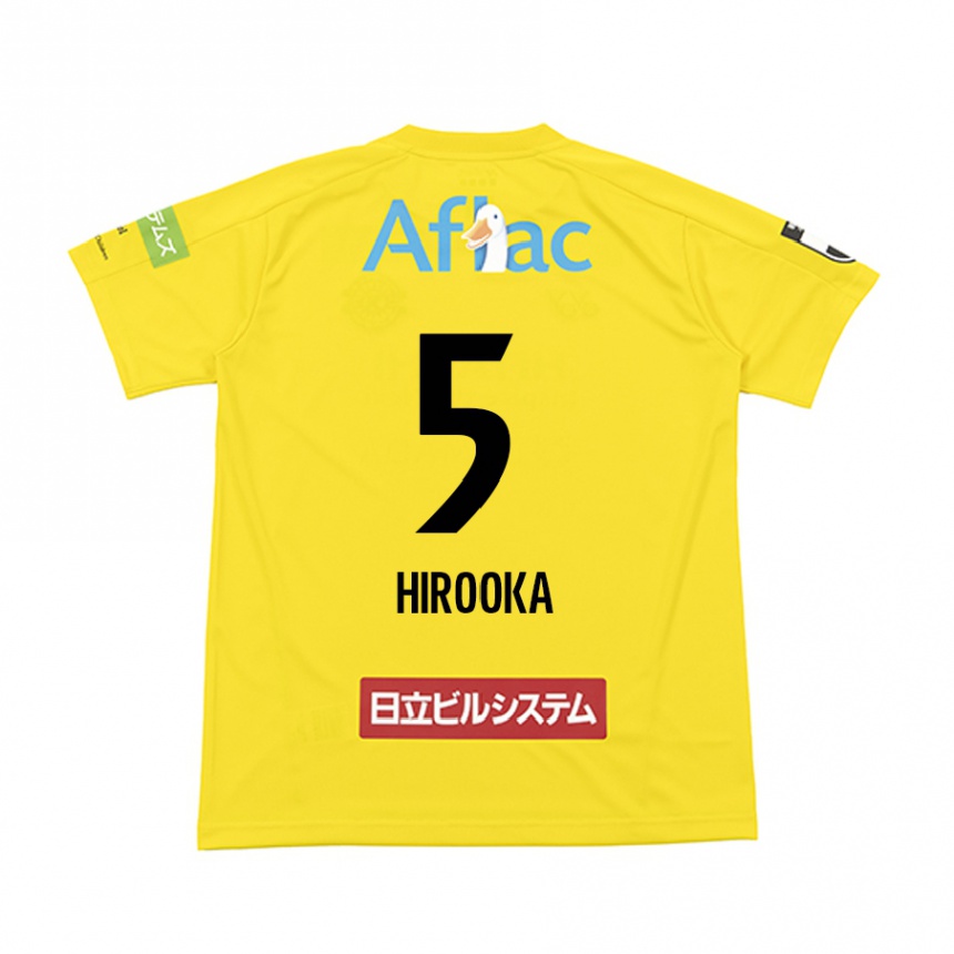 Kids Football Eita Hirooka #5 Yellow Black Home Jersey 2024/25 T-Shirt Canada