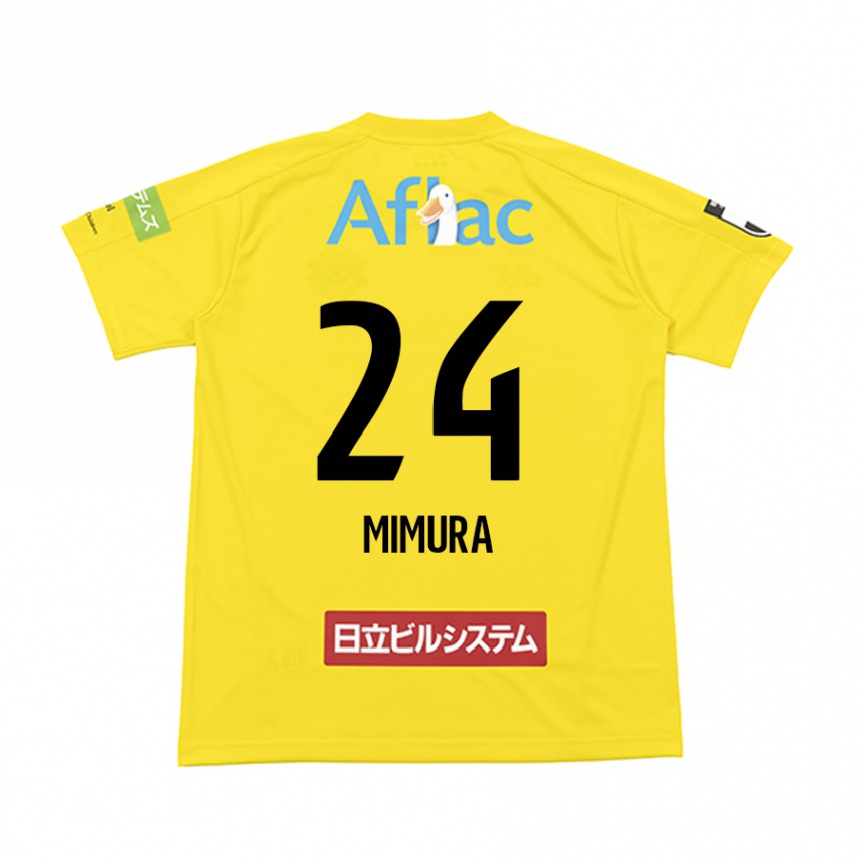 Kids Football Kaname Mimura #24 Yellow Black Home Jersey 2024/25 T-Shirt Canada