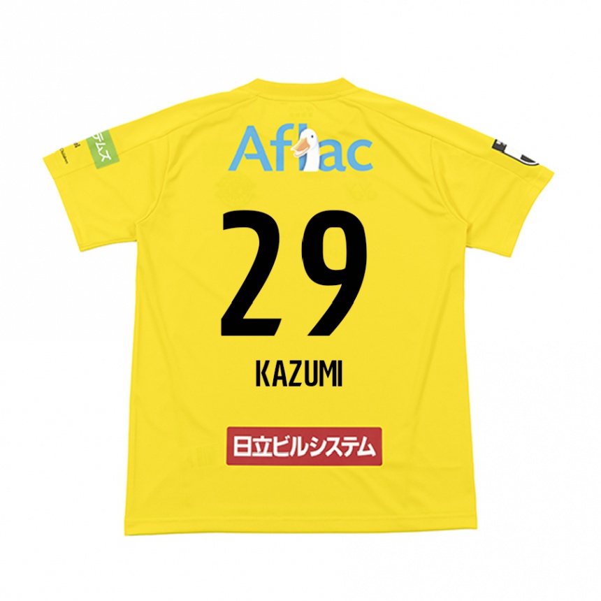 Kids Football Takuto Kazumi #29 Yellow Black Home Jersey 2024/25 T-Shirt Canada