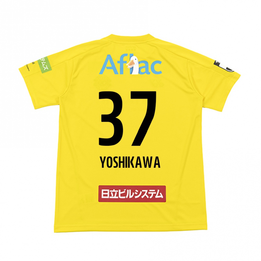 Kids Football Haruto Yoshikawa #37 Yellow Black Home Jersey 2024/25 T-Shirt Canada