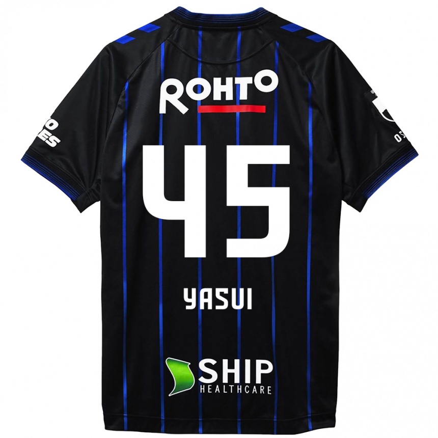 Enfant Football Maillot Tsukasa Yasui #45 Noir Bleu Tenues Domicile 2024/25 Canada