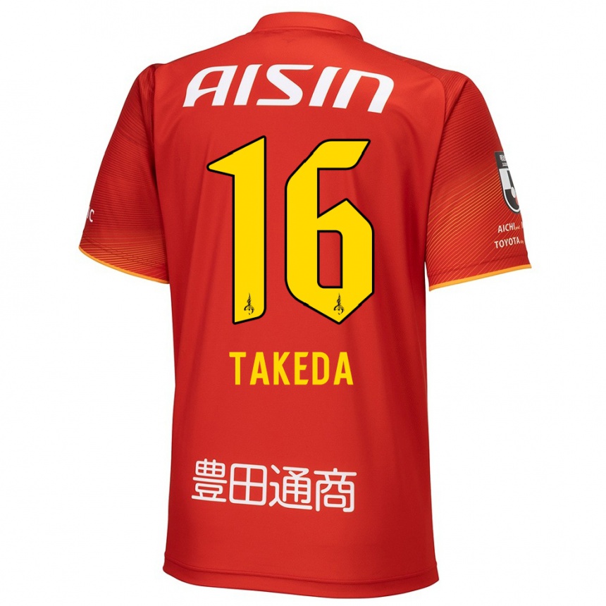 Enfant Football Maillot Yohei Takeda #16 Rouge Blanc Jaune Tenues Domicile 2024/25 Canada