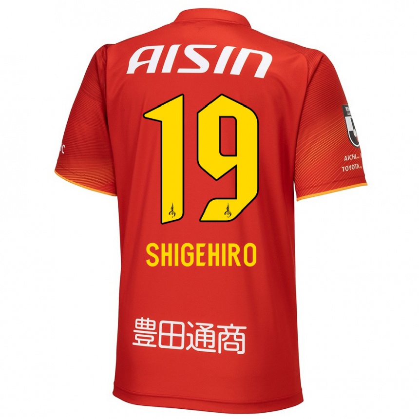 Enfant Football Maillot Takuya Shigehiro #19 Rouge Blanc Jaune Tenues Domicile 2024/25 Canada