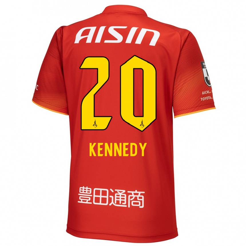 Kids Football Kennedy Egbus Mikuni #20 Red White Yellow Home Jersey 2024/25 T-Shirt Canada