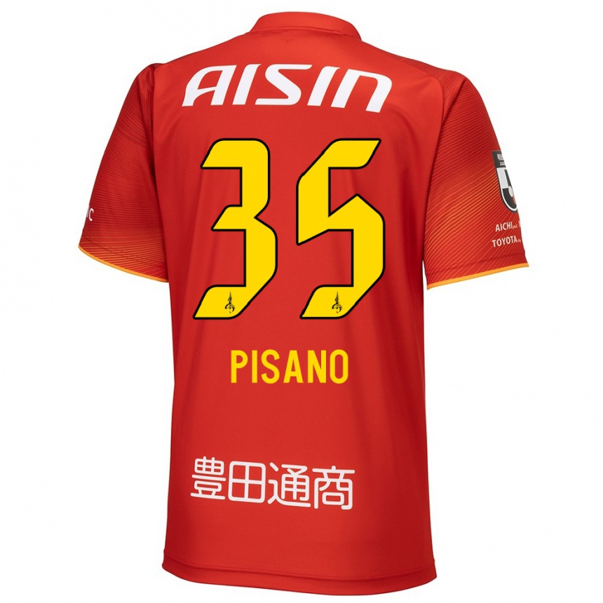 Enfant Football Maillot Alexandre Pisano #35 Rouge Blanc Jaune Tenues Domicile 2024/25 Canada