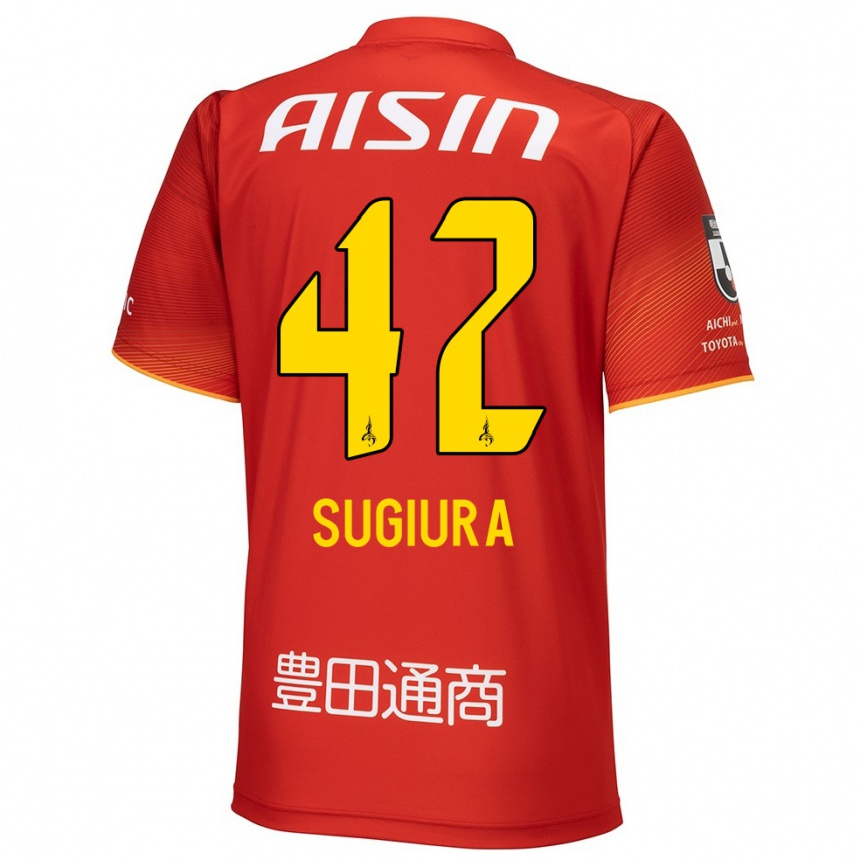 Enfant Football Maillot Shungo Sugiura #42 Rouge Blanc Jaune Tenues Domicile 2024/25 Canada