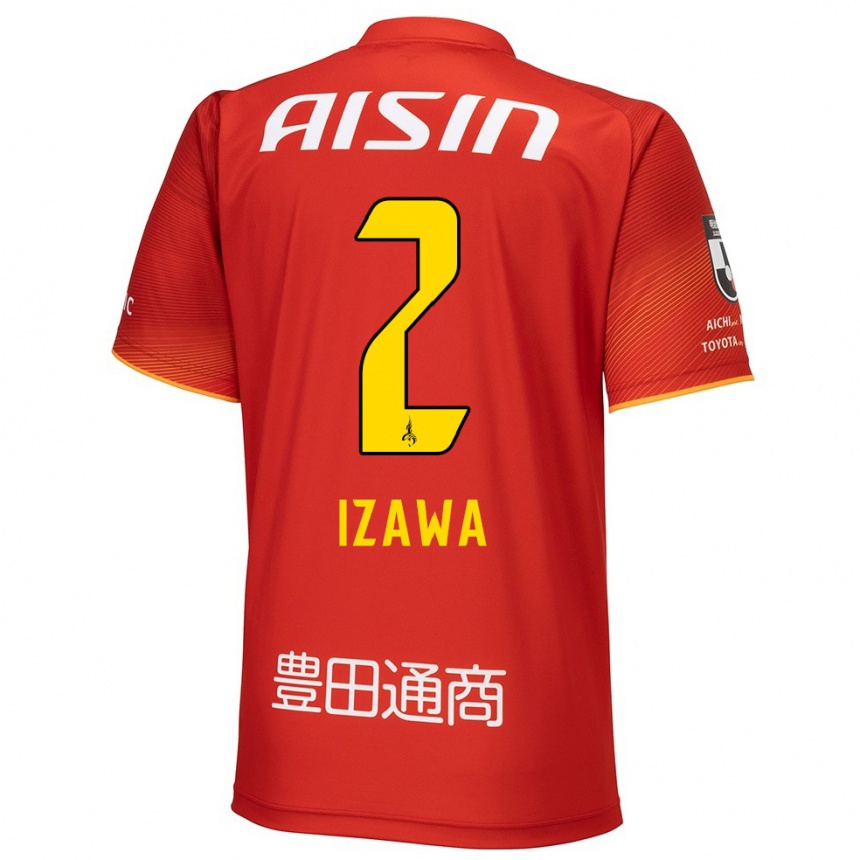 Enfant Football Maillot Shuto Izawa #2 Rouge Blanc Jaune Tenues Domicile 2024/25 Canada