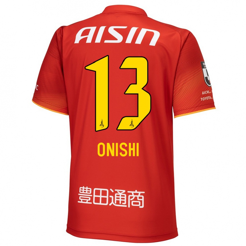 Enfant Football Maillot Ritsu Onishi #13 Rouge Blanc Jaune Tenues Domicile 2024/25 Canada