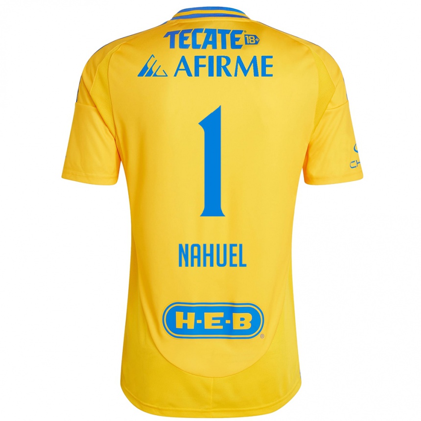 Kids Football Nahuel Guzmán #1 Gold Yellow Home Jersey 2024/25 T-Shirt Canada