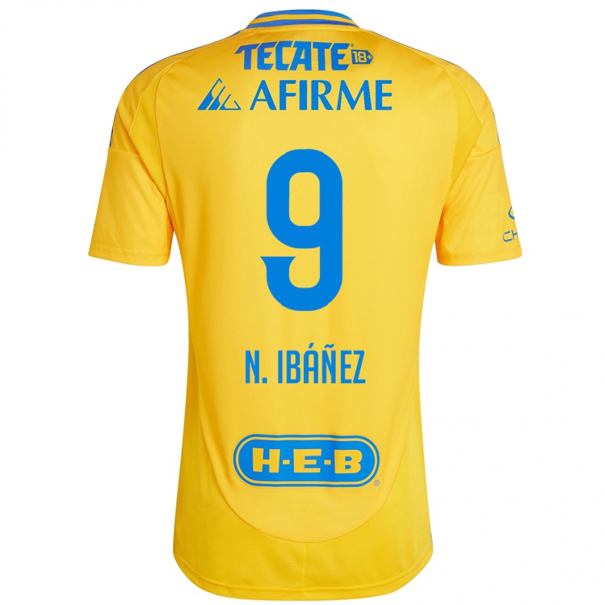 Kids Football Nicolás Ibáñez #9 Gold Yellow Home Jersey 2024/25 T-Shirt Canada