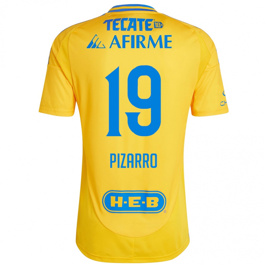 Kids Football Guido Pizarro #19 Gold Yellow Home Jersey 2024/25 T-Shirt Canada