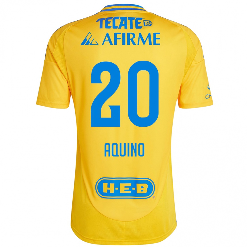 Enfant Football Maillot Javier Aquino #20 Or Jaune Tenues Domicile 2024/25 Canada