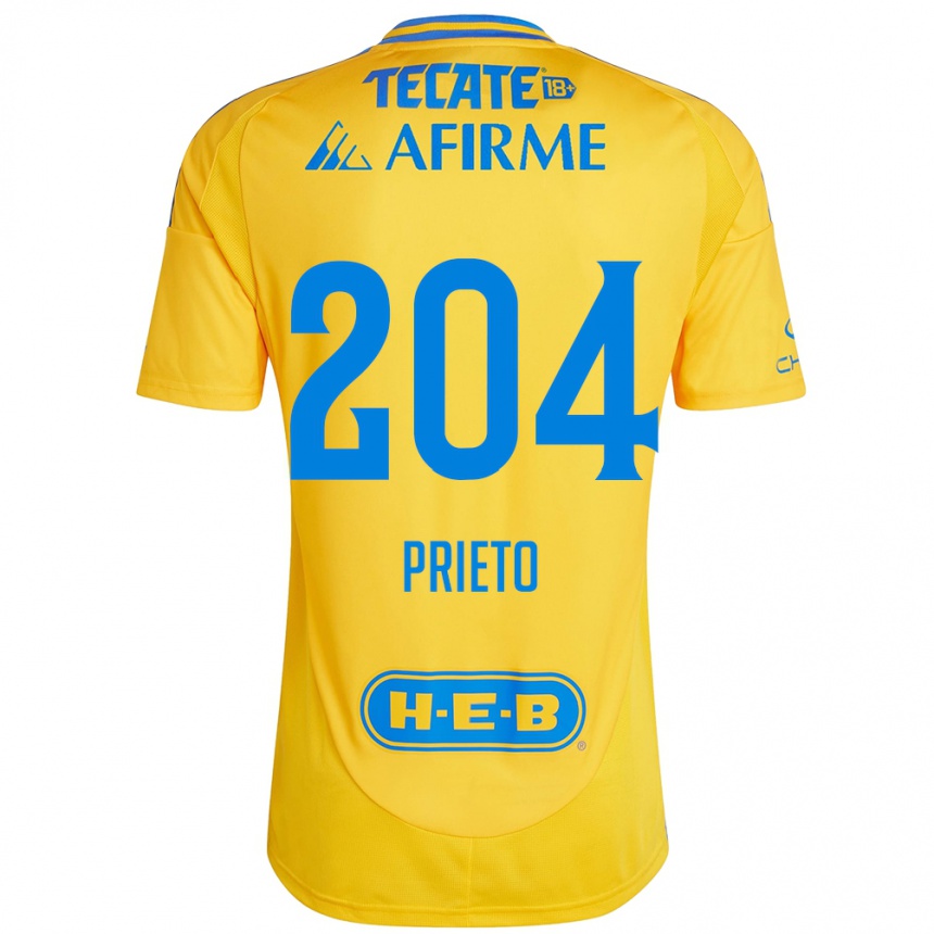 Enfant Football Maillot Leonel Prieto #204 Or Jaune Tenues Domicile 2024/25 Canada