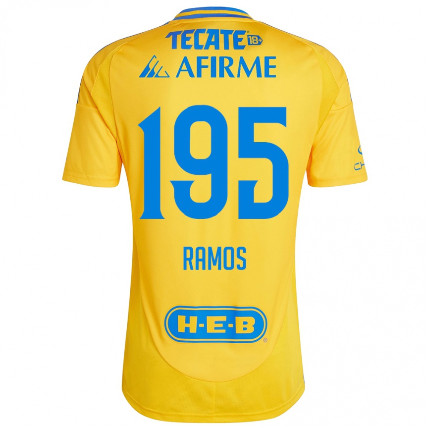 Kids Football Rodrigo Ramos #195 Gold Yellow Home Jersey 2024/25 T-Shirt Canada