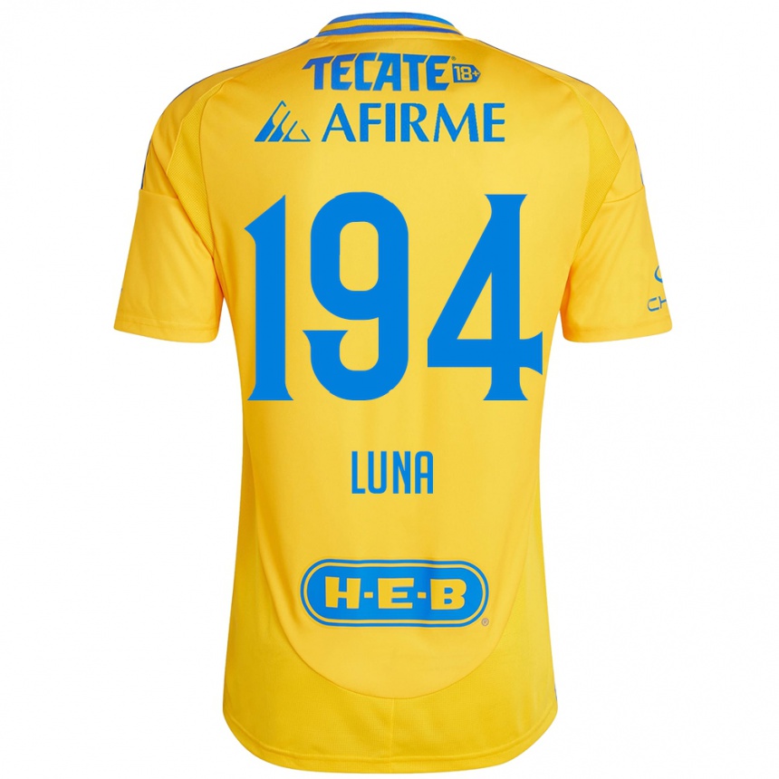 Kids Football Juan Luna #194 Gold Yellow Home Jersey 2024/25 T-Shirt Canada