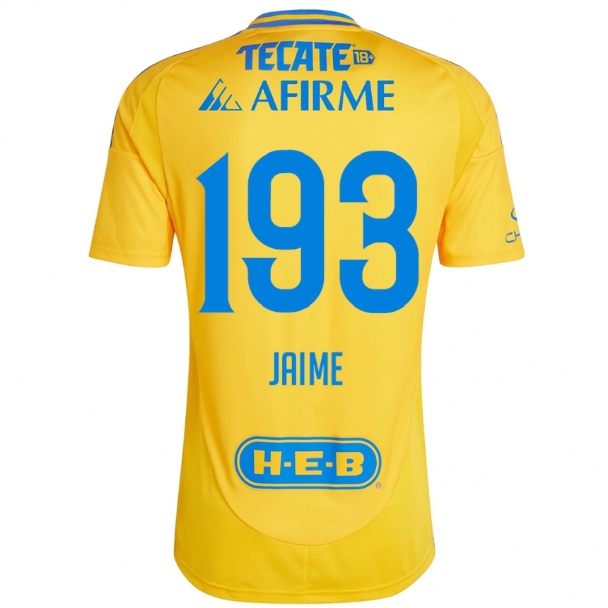 Kids Football Kenneth Jaime #193 Gold Yellow Home Jersey 2024/25 T-Shirt Canada