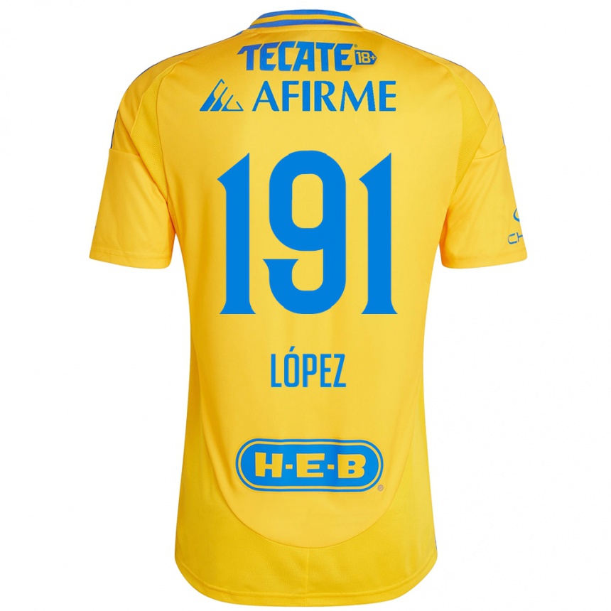 Enfant Football Maillot Adrián López #191 Or Jaune Tenues Domicile 2024/25 Canada