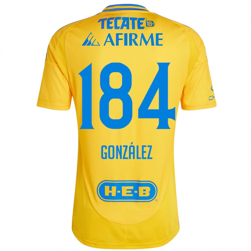 Kids Football Erick González #184 Gold Yellow Home Jersey 2024/25 T-Shirt Canada