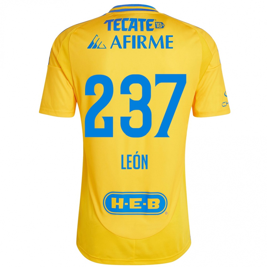 Kids Football Gabriel León #237 Gold Yellow Home Jersey 2024/25 T-Shirt Canada