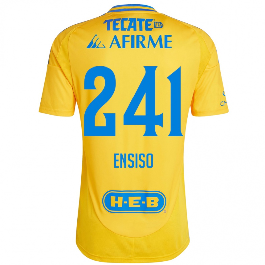 Kids Football Eduardo Ensiso #241 Gold Yellow Home Jersey 2024/25 T-Shirt Canada