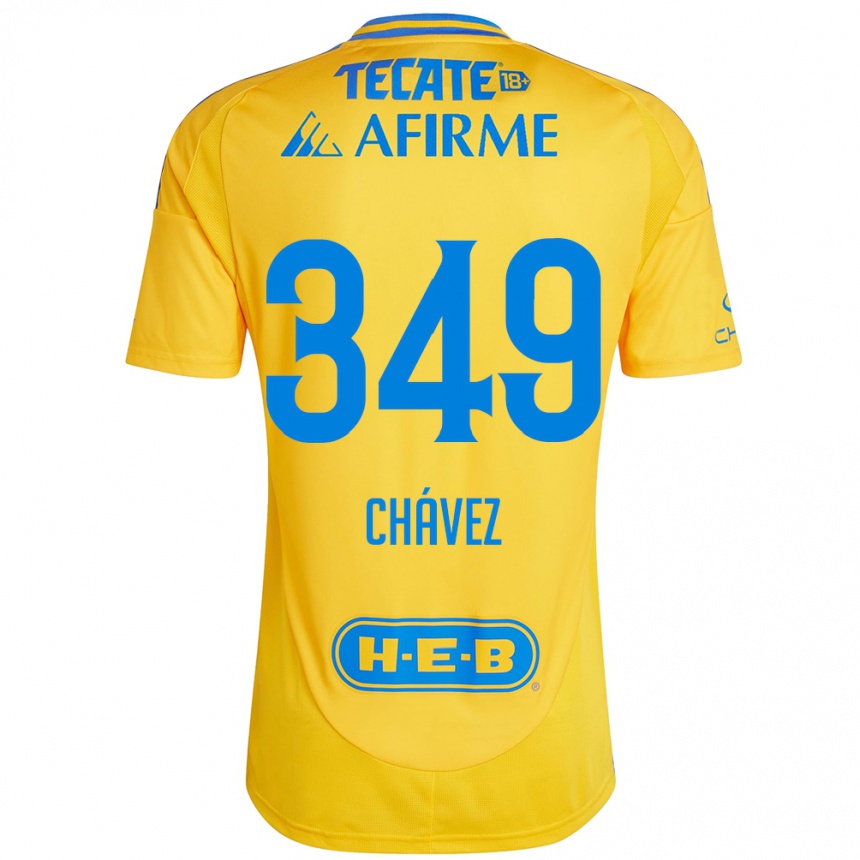 Kids Football Jorge Chávez #349 Gold Yellow Home Jersey 2024/25 T-Shirt Canada