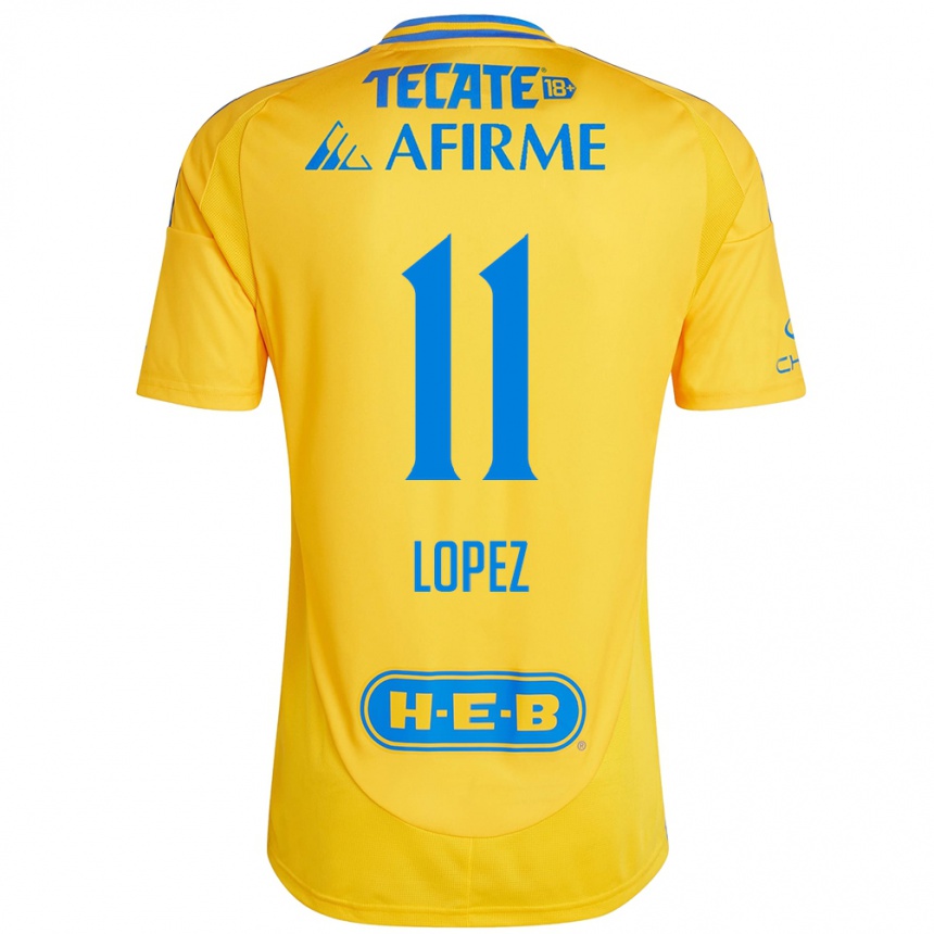 Enfant Football Maillot Nicolas Lopez #11 Or Jaune Tenues Domicile 2024/25 Canada