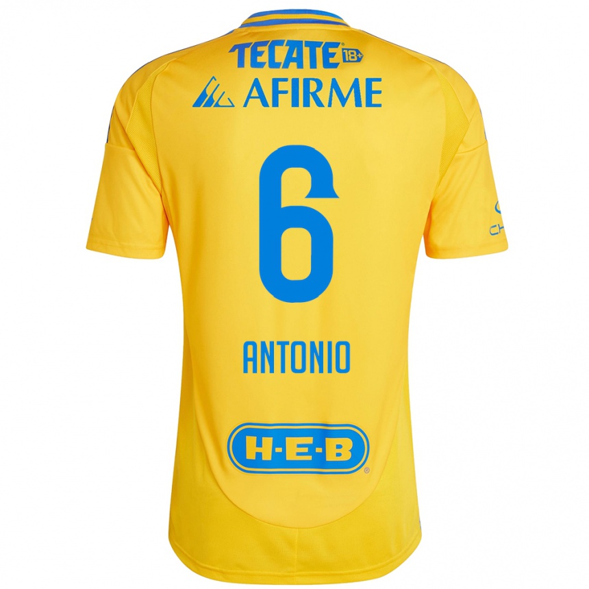 Kids Football Nancy Antonio #6 Gold Yellow Home Jersey 2024/25 T-Shirt Canada