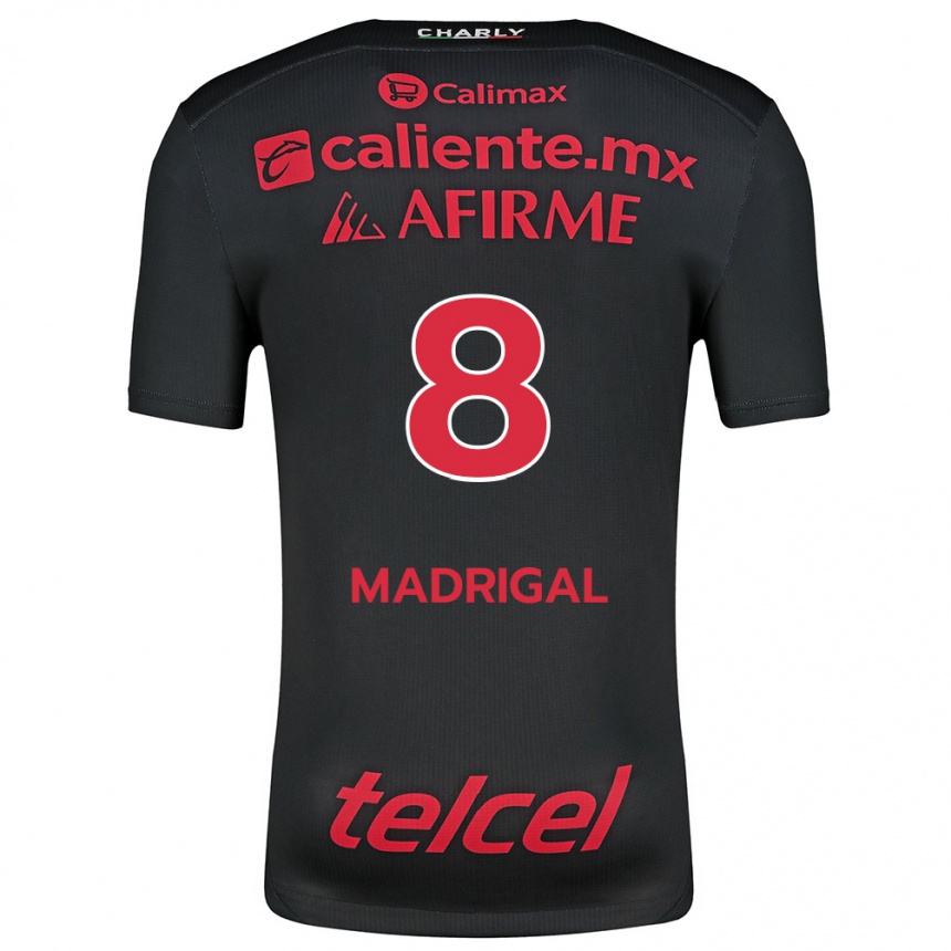 Enfant Football Maillot Fernando Madrigal #8 Noir Rouge Tenues Domicile 2024/25 Canada