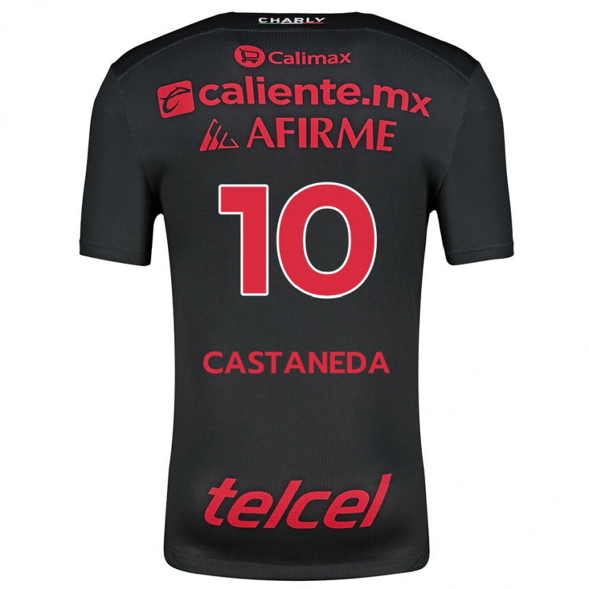 Enfant Football Maillot Kevin Castañeda #10 Noir Rouge Tenues Domicile 2024/25 Canada