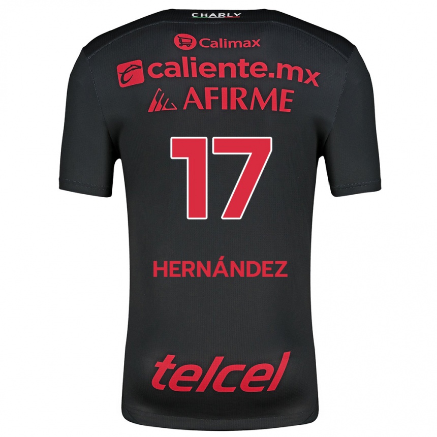 Enfant Football Maillot Rubén Hernández #17 Noir Rouge Tenues Domicile 2024/25 Canada