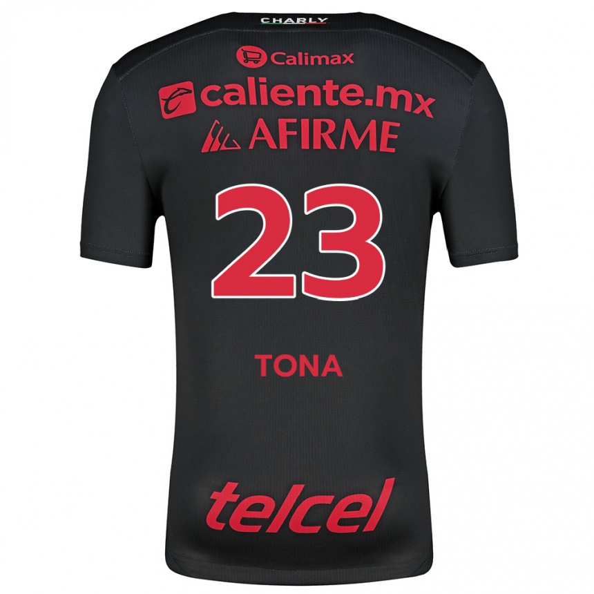 Enfant Football Maillot Iván Tona #23 Noir Rouge Tenues Domicile 2024/25 Canada