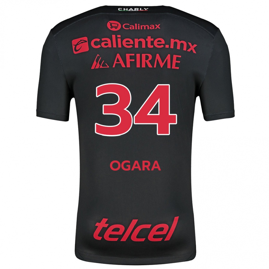 Kids Football Gerson Ogara #34 Black Red Home Jersey 2024/25 T-Shirt Canada