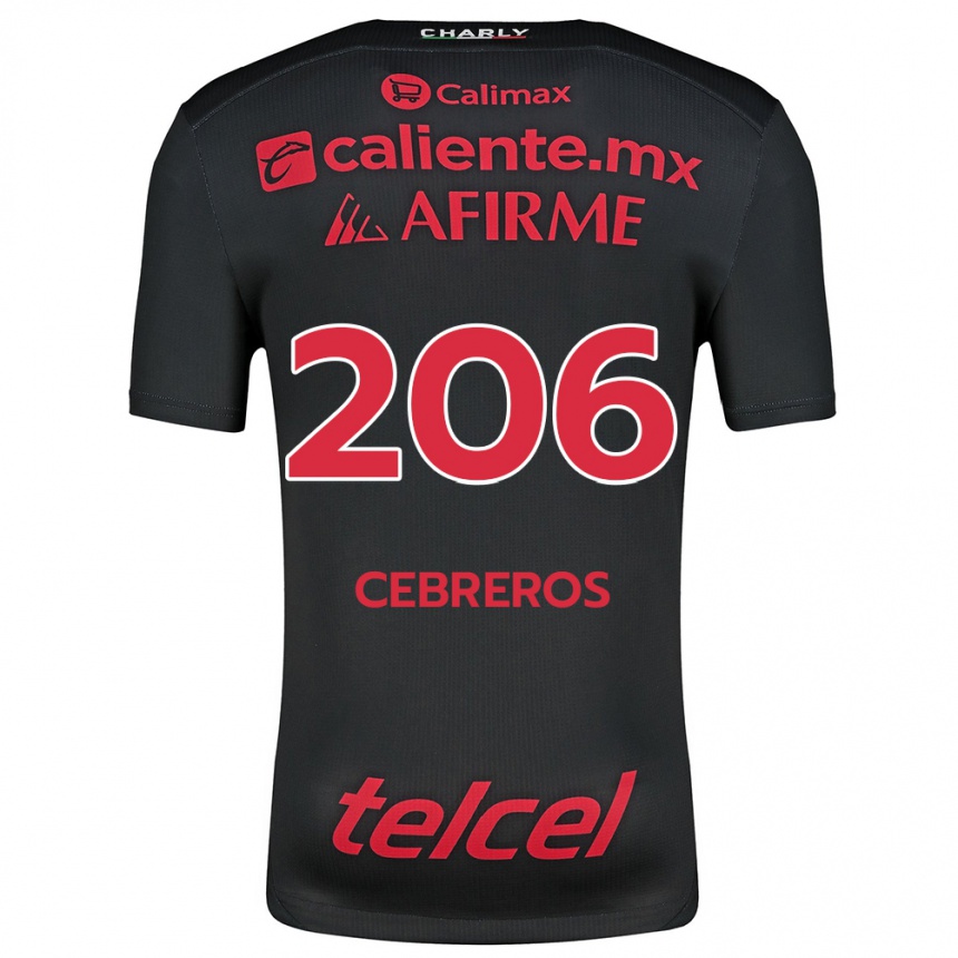 Enfant Football Maillot Luis Cebreros #206 Noir Rouge Tenues Domicile 2024/25 Canada